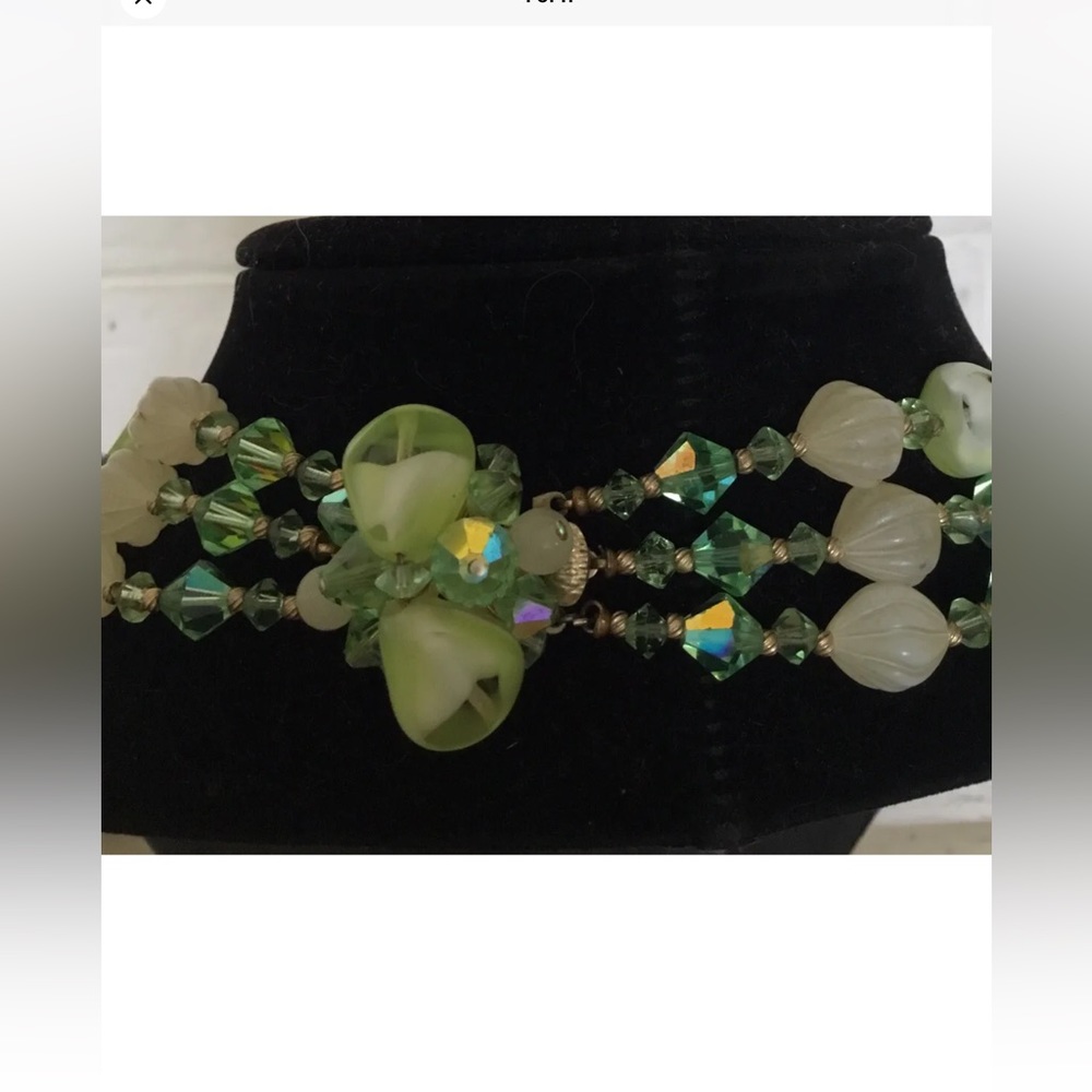 Vendome Set Unsigned Uranium Slice Art Glass Peri… - image 3